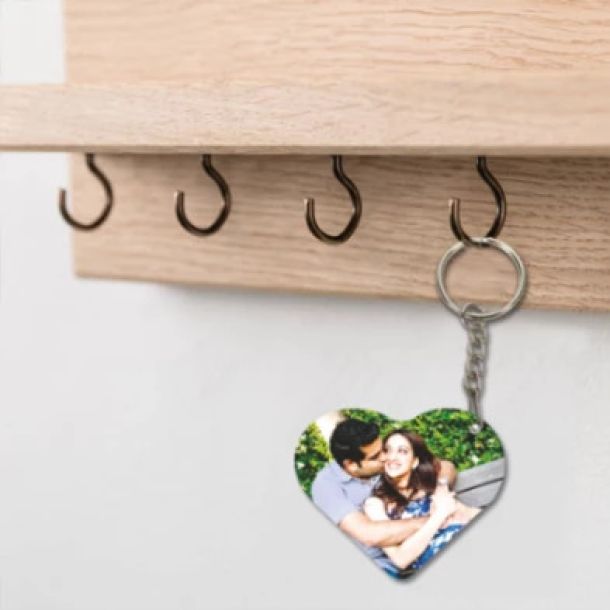 Customized Photo Keychain Heart