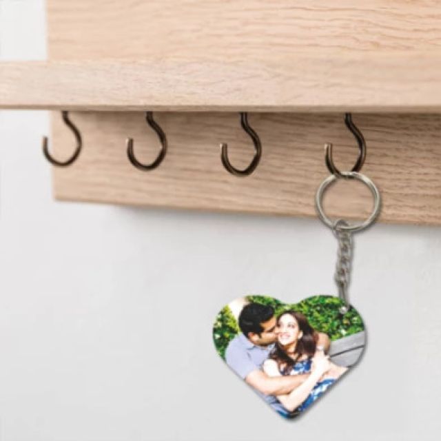 Customized Photo Keychain Heart